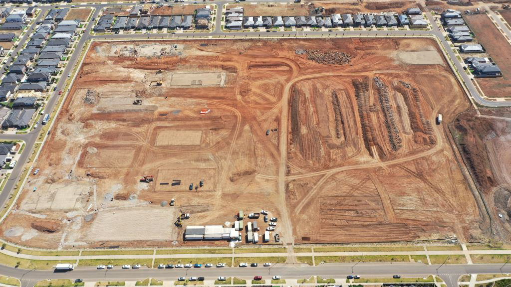 Truganina North Primary School Kindergarten (interim name) - kindergarten on a school site, Site progress - May 2023