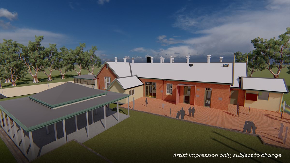 Tarnagulla Primary School - illustrated render showing relocatable classrooms