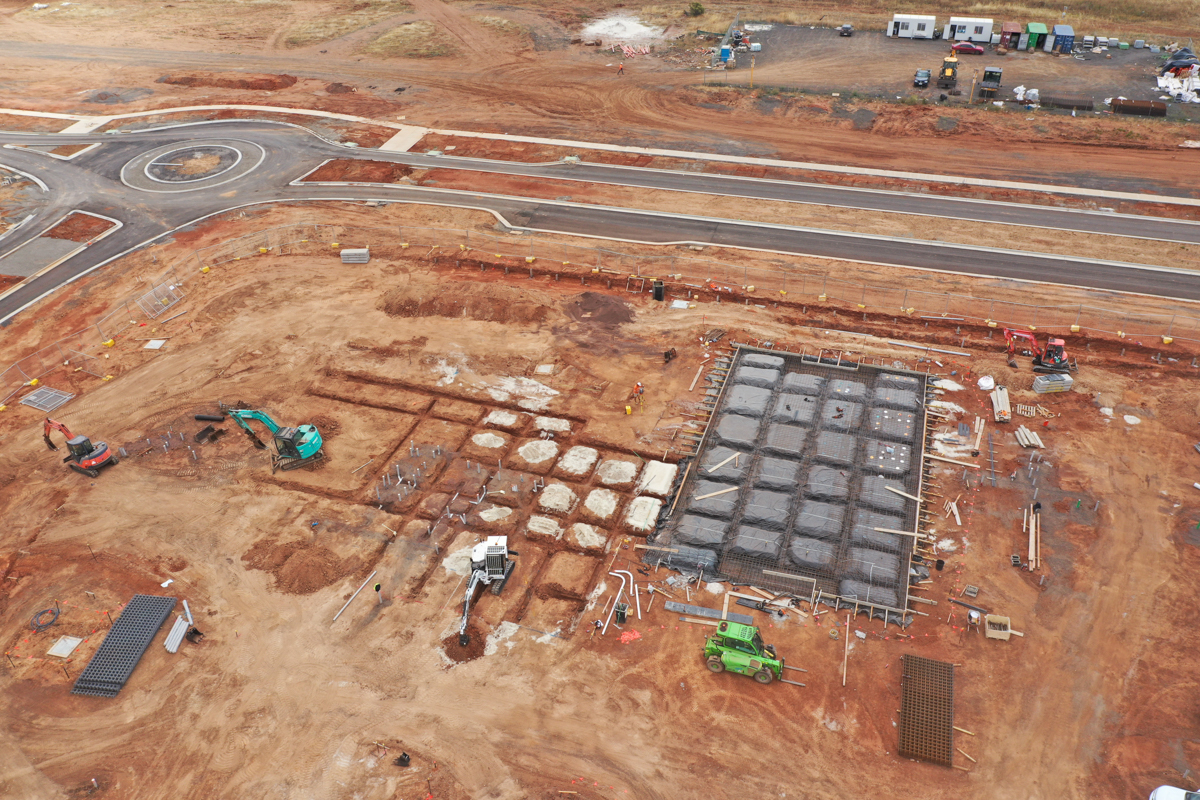 Brookfield Primary School (interim name) - construction photo of site progress in February 2023