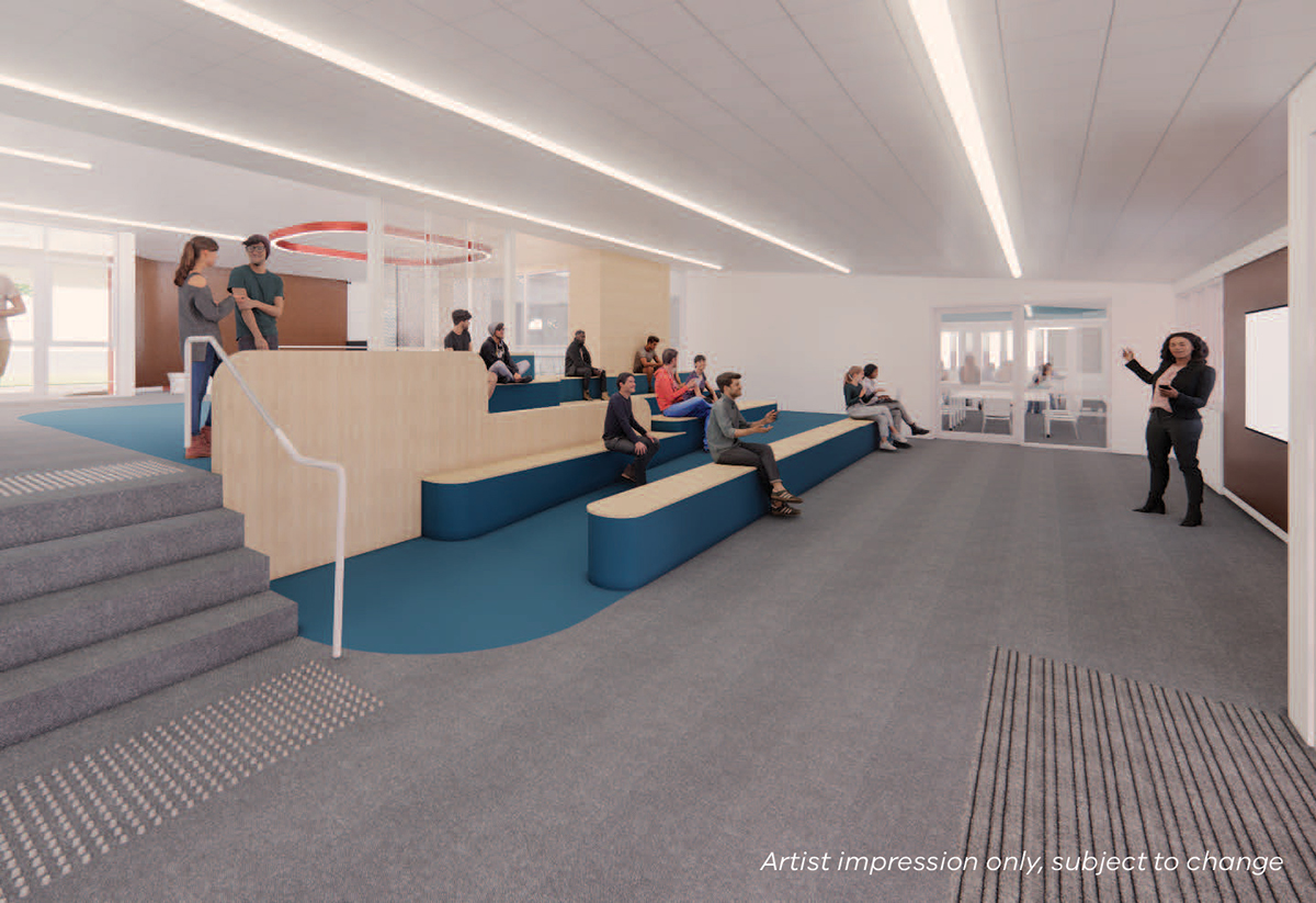 Hampton Park Secondary College - illustrated render showing inside a school learning space