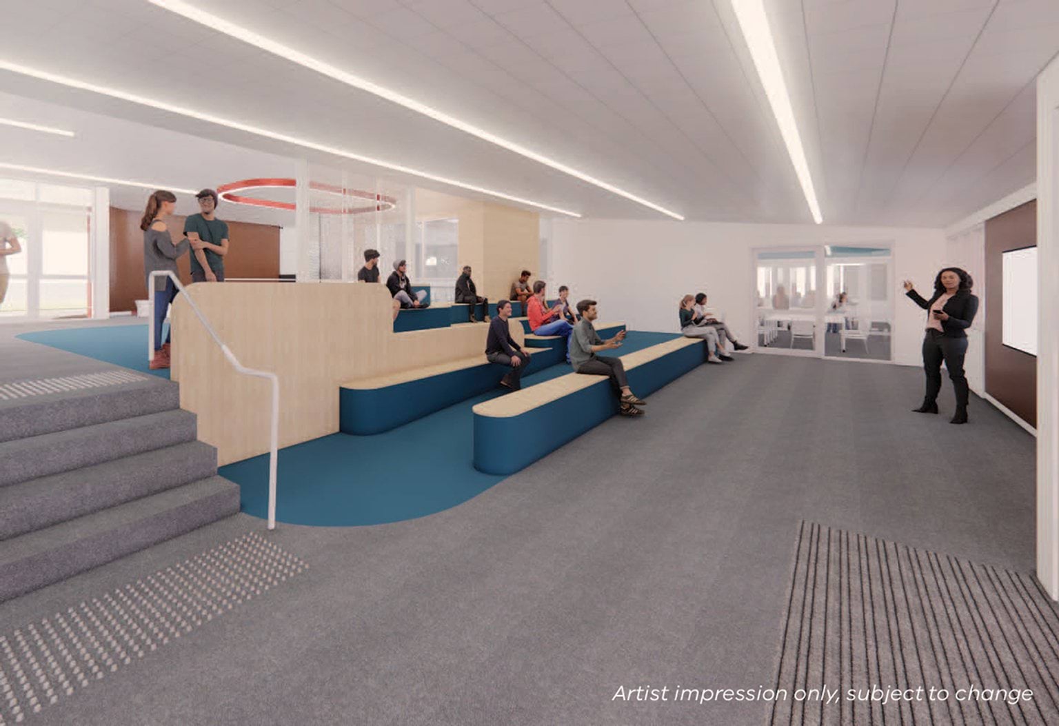 Hampton Park Secondary College - illustrated render showing inside a school learning space