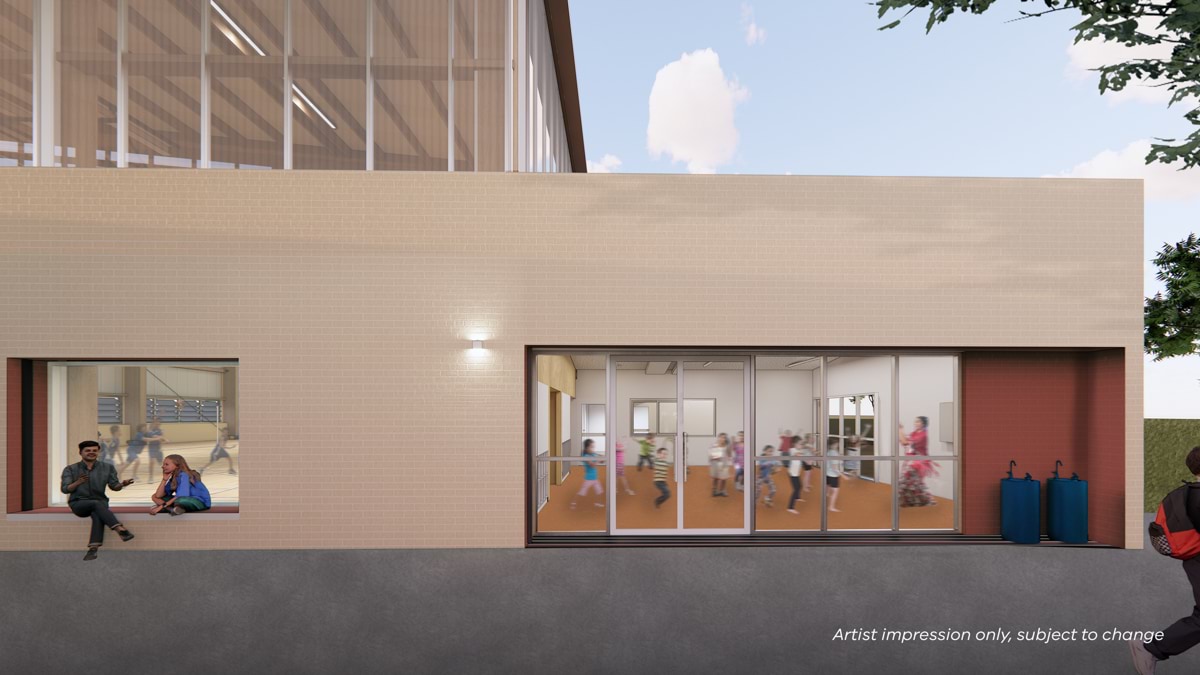 Newlands Primary School - upgrade, Illustrated render - exterior gymnasium