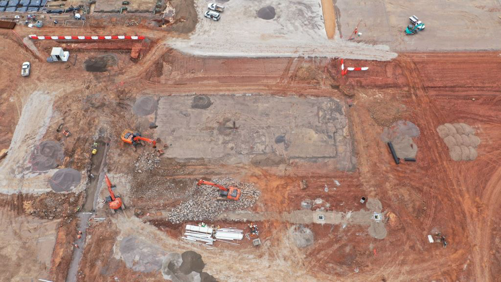  Truganina North Primary School (interim name) - new school, Site progress - April 2023, learning neighbourhood (classroom)