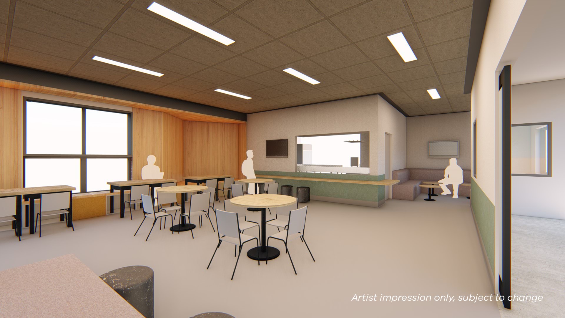 Marnebek School Cranbourne - upgrade and modernisation, Illustrated render - canteen