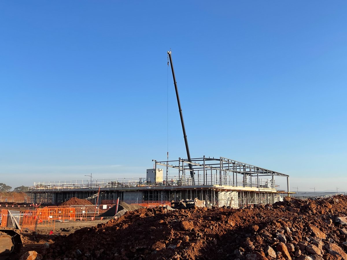 Aintree Secondary School (interim name) - new school, Site progress - April 2023