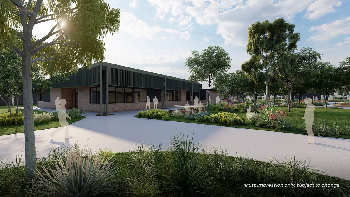 Aintree Secondary School (interim name) - illustrated render, Learning neighbourhood (classrooms)