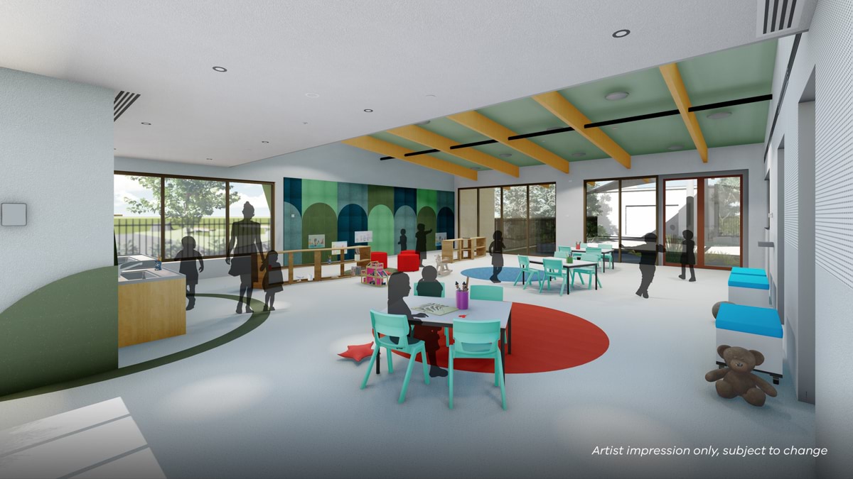 Black Forest East Primary School Kindergarten (interim name) - illustrated render, Learning space