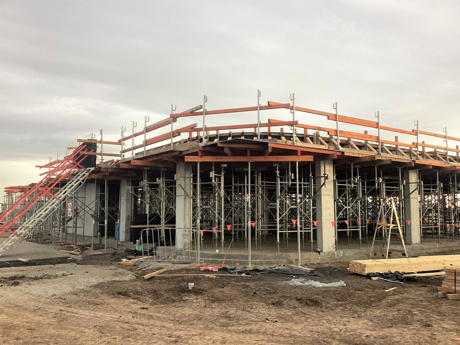 Lollypop Creek Secondary School (interim name) - new school, Site progress - April 2023, design, arts, technology and science building