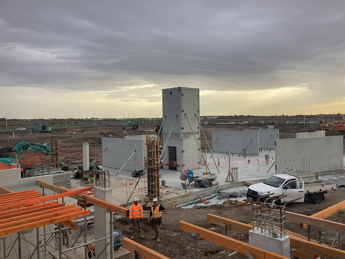 Lollypop Creek Secondary School (interim name) - new school, Site progress - April 2023, design, arts, technology and science building