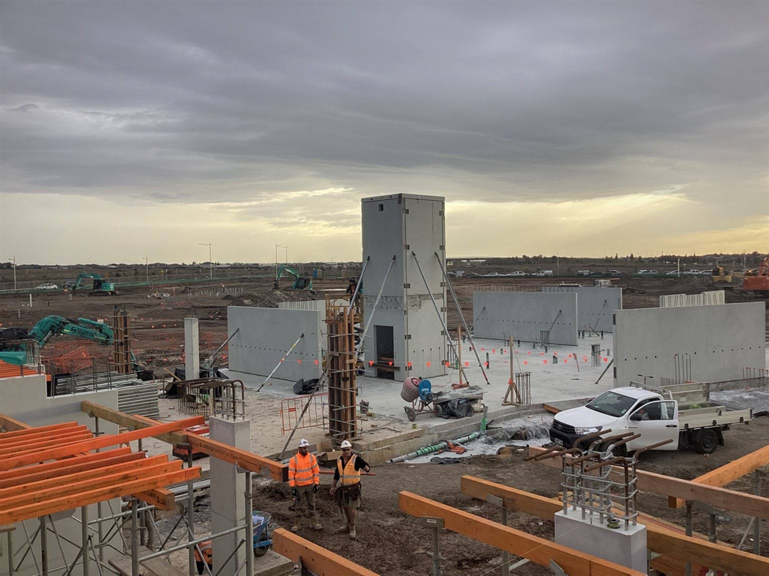 Lollypop Creek Secondary School (interim name) - new school, Site progress - April 2023, design, arts, technology and science building
