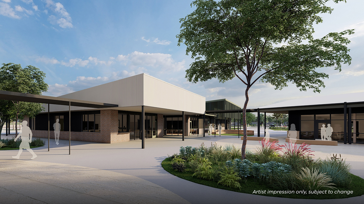 Lollypop Creek Specialist School (interim name) - illustrated render, Community hub