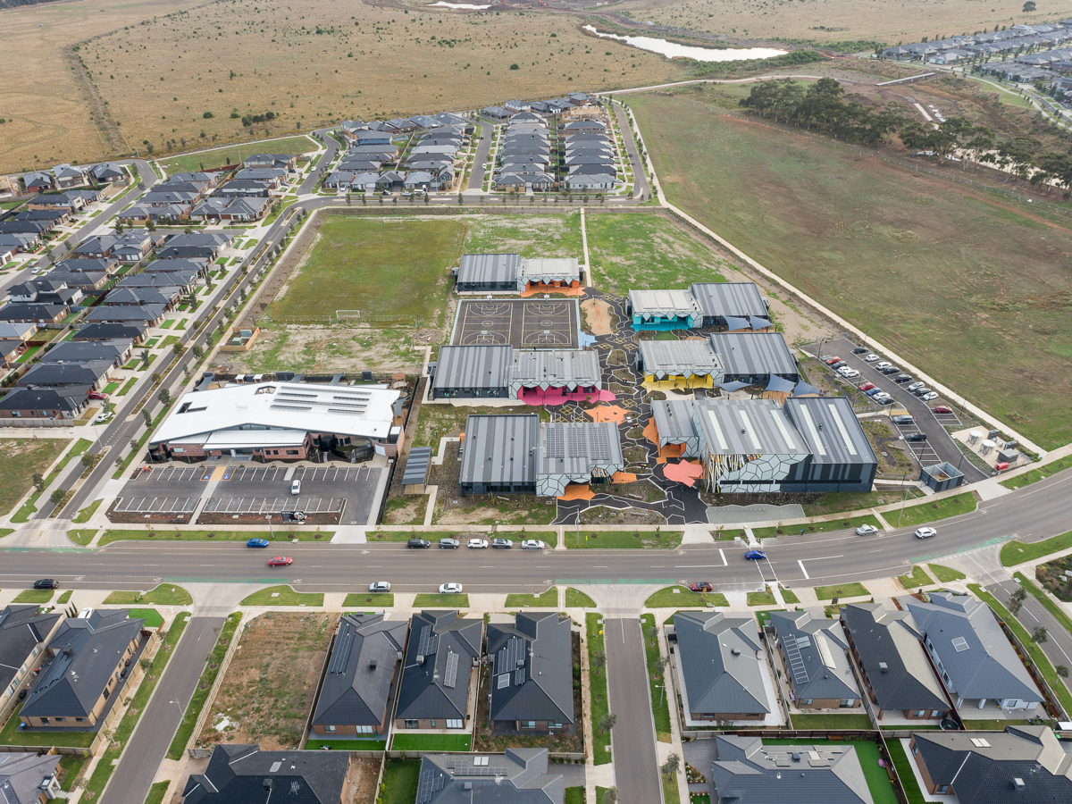 Ngarri Primary School - new school, Completed school - aerial view