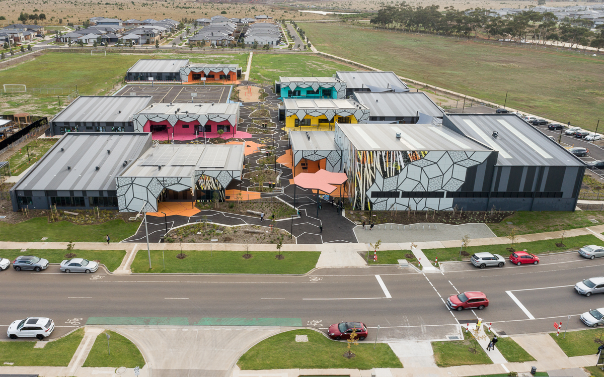 Ngarri Primary School - new school, Completed school - aerial view