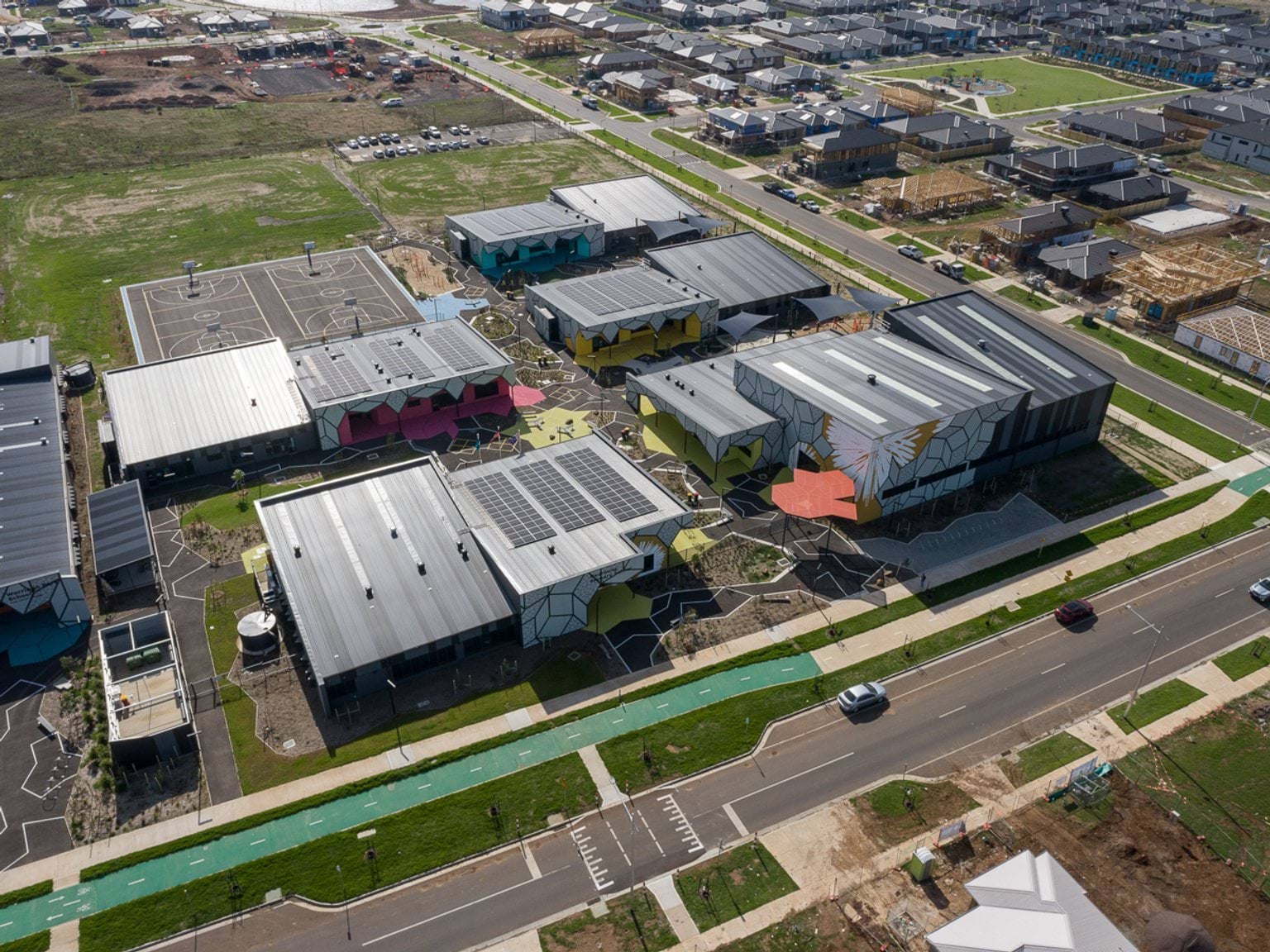  Nearnung Primary School - final photography, Completed school - aerial view