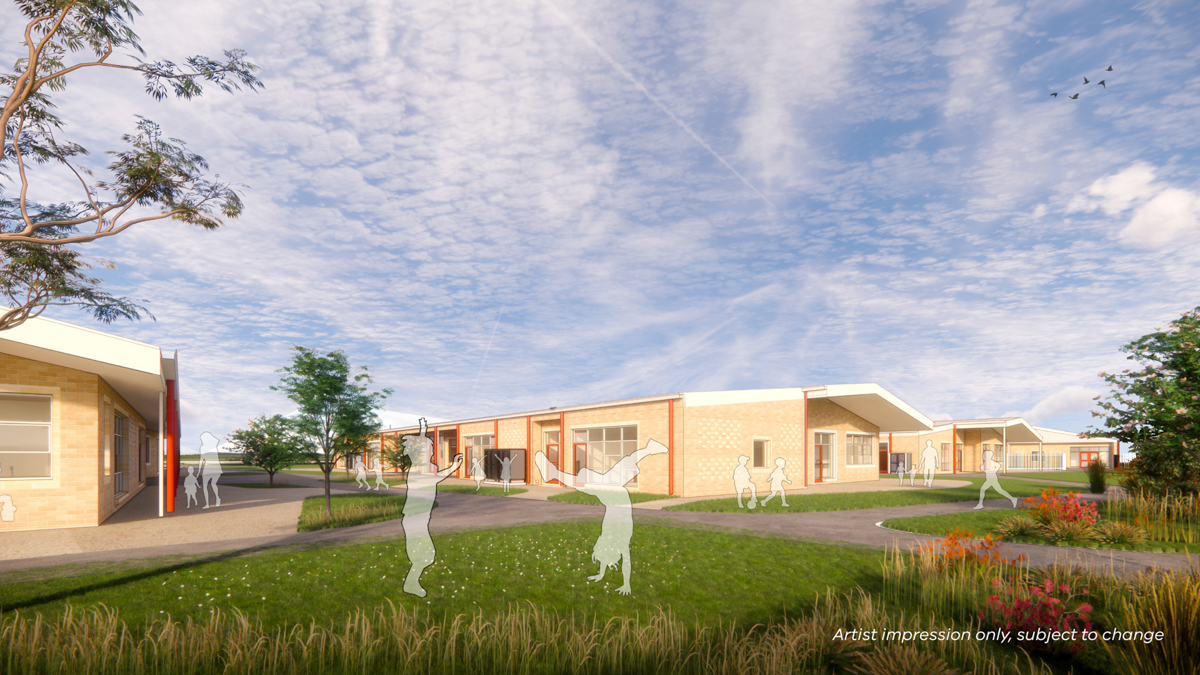 Officer Brunt Road Primary School (interim name) - illustrated render, Outdoor learning space