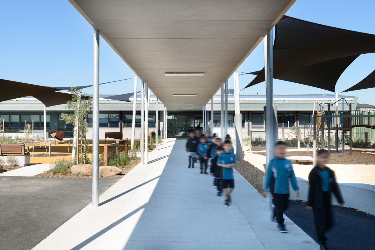 Quarters Primary School - new school, Completed school - walkway