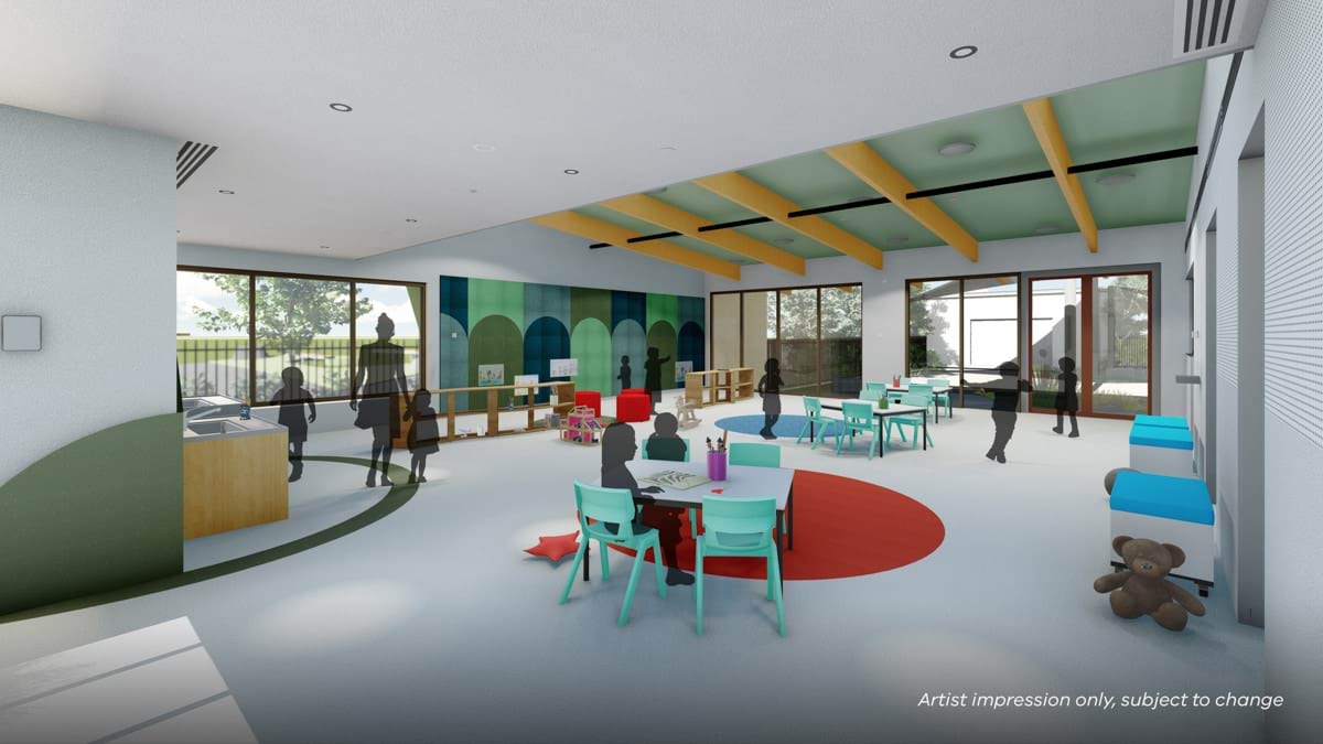 Tarneit North Primary School Kindergarten (interim name) - illustrated render, Learning space