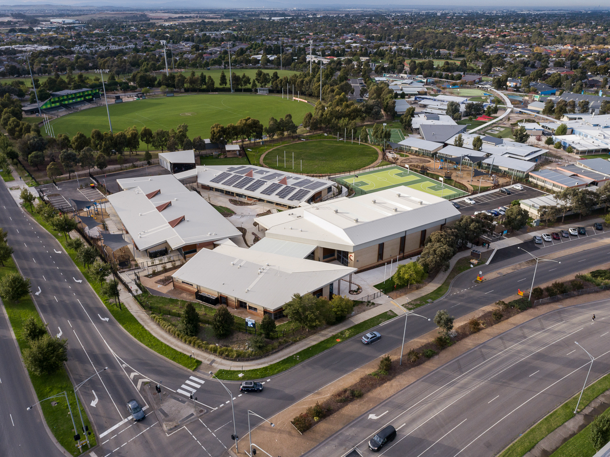 Wayi School - new school, Completed school - aerial view