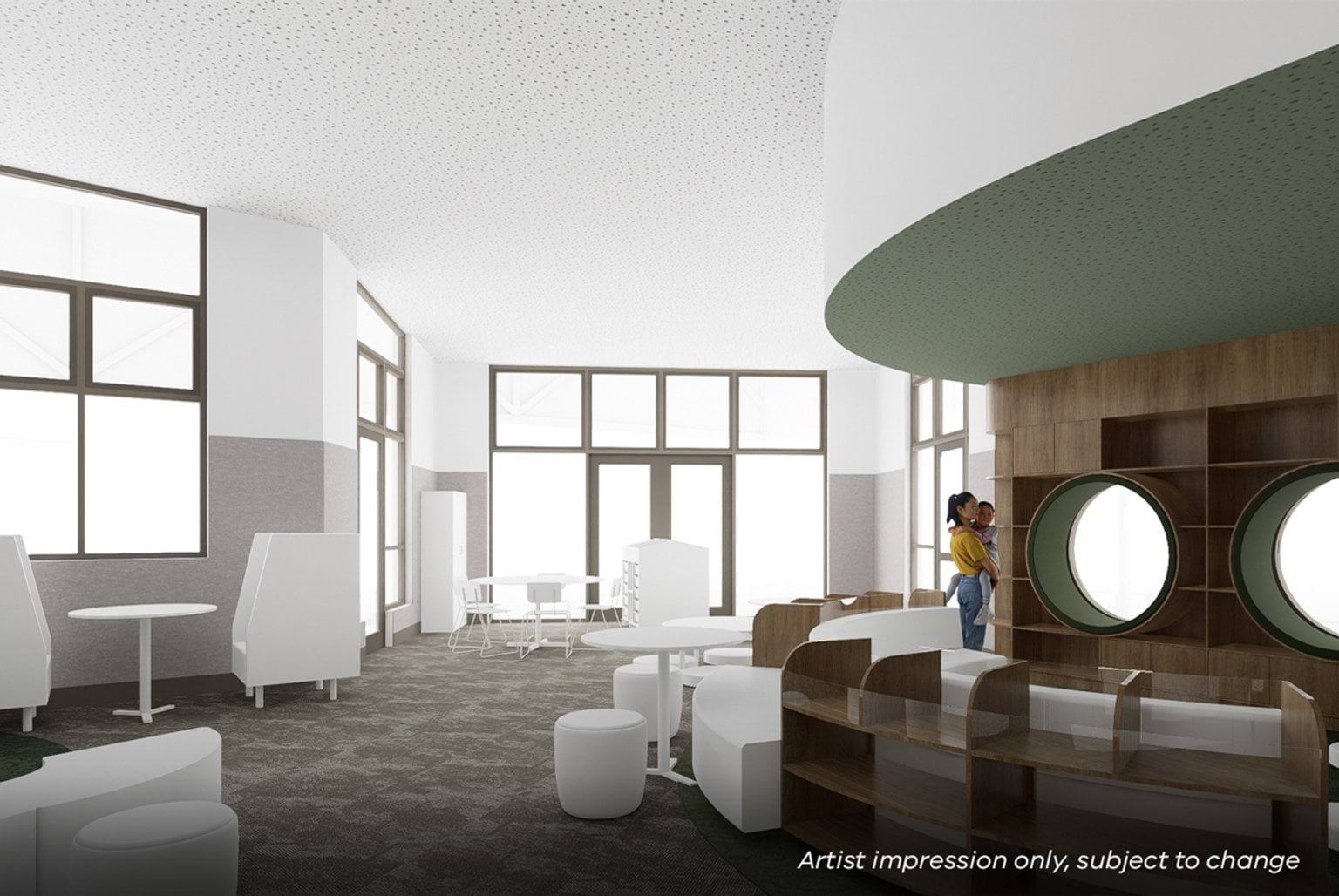 East Gippsland Specialist School - illustrated render, Upgrade and modernisation - artist impression of the library