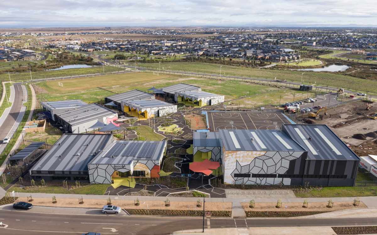 Lollypop Creek Primary School - new school, Completed school - aerial view