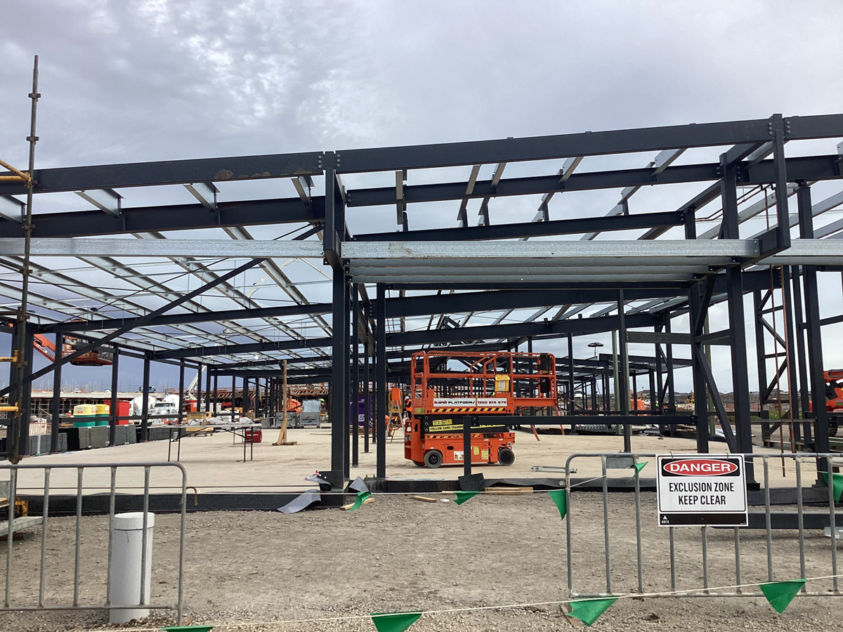 Lollypop Creek Secondary School (interim name) - new school, Site progress - May 2023, learning neighbourhood (classrooms)