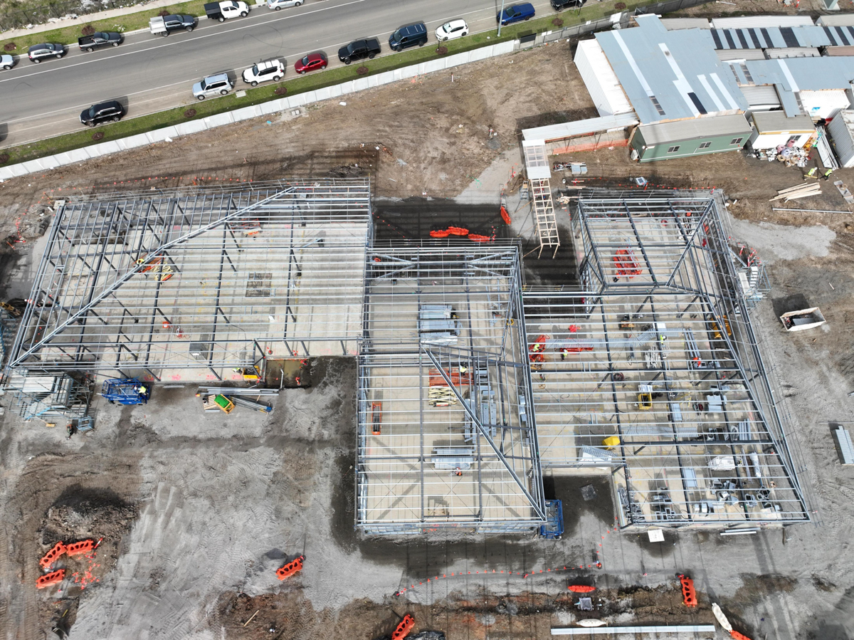 Merrifield South Primary School (interim name) - new school, Site progress - May 2023, administration and library