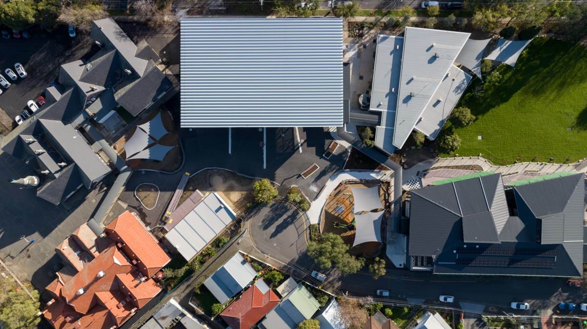 Footscray Primary School - upgrade and modernisation, Completed project - aerial view