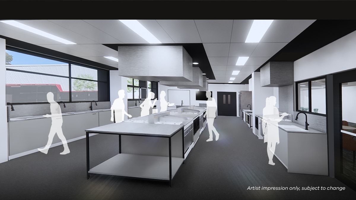 Kyneton High School - illustrated render, Upgrade and modernisation - food technology 