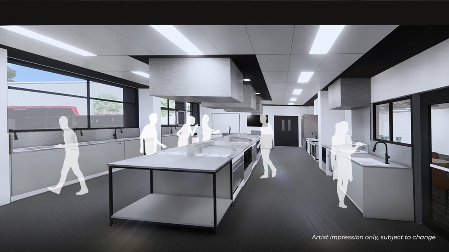 Kyneton High School - illustrated render, Upgrade and modernisation - food technology 