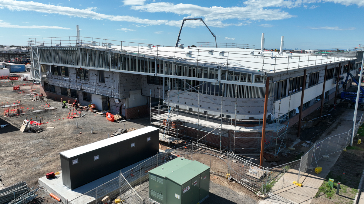 Brinbeal Secondary College - new school, Site progress - September 2023, science and technology building