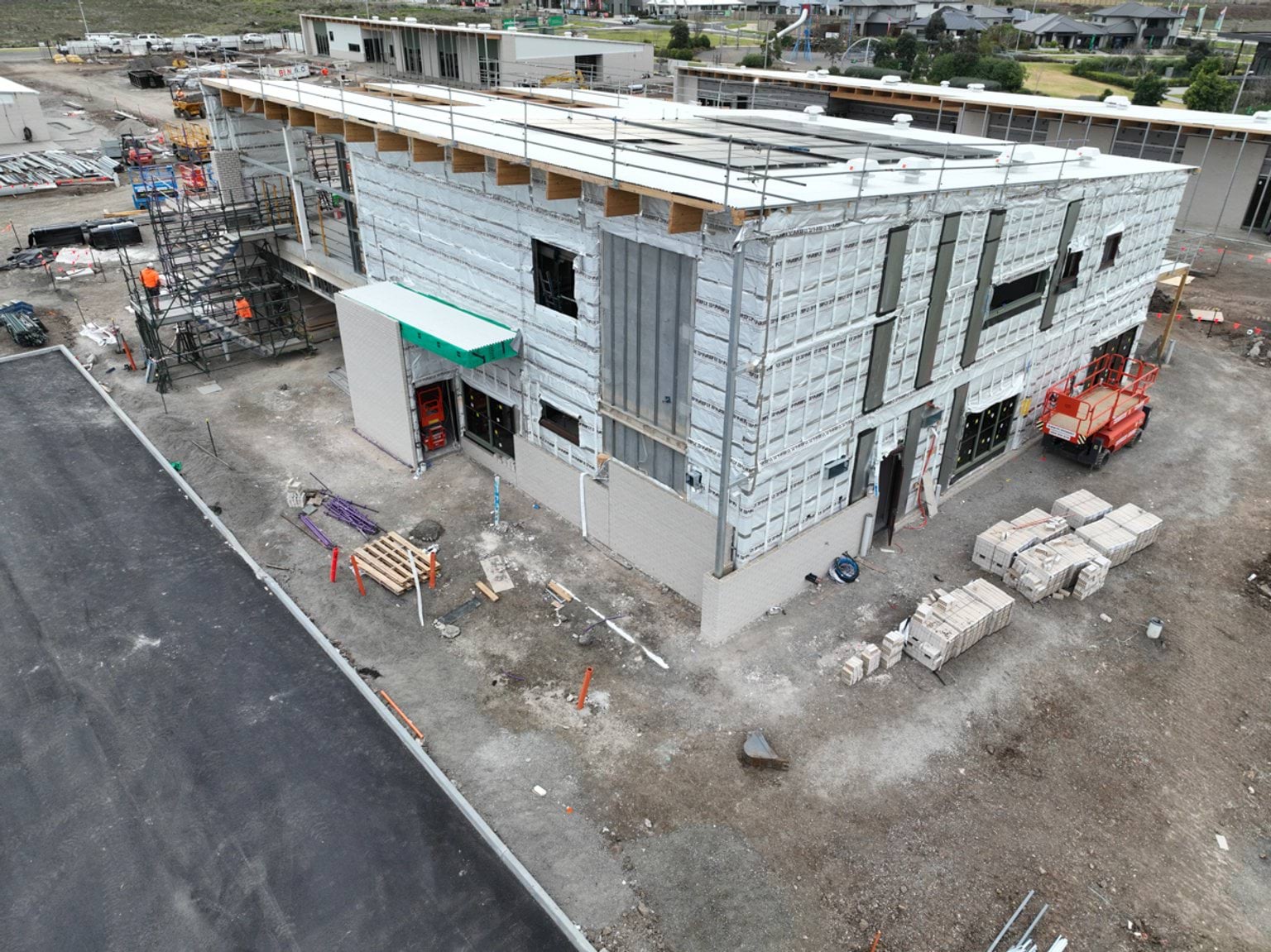Laa Yulta Primary School Kindergarten - kindergarten on a school site, Site progress - August 2023