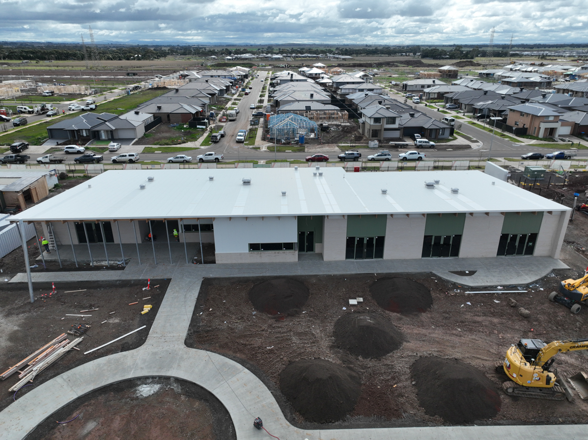 Wimba Primary School - new school, Site progress - September 2023, learning neighbourhood (classrooms)