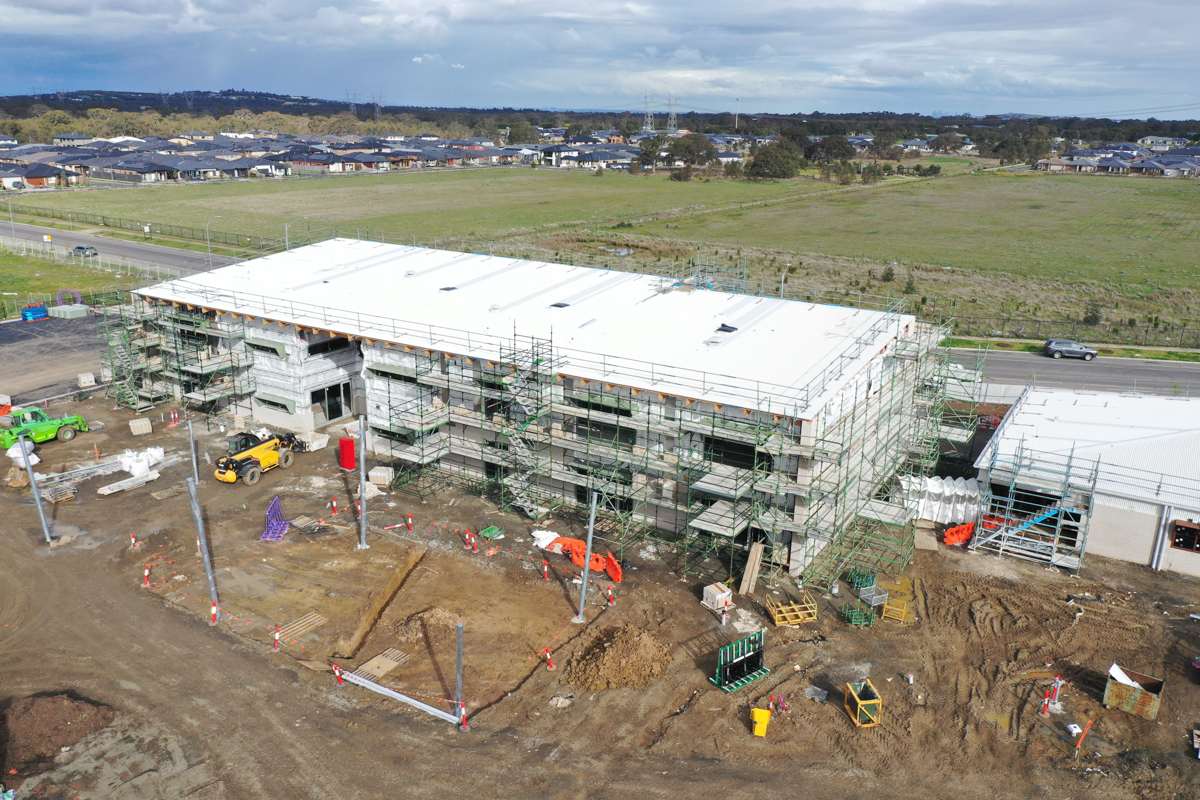 Yubup Primary School - new school, Site progress - September 2023, learning neighbourhood (classrooms)