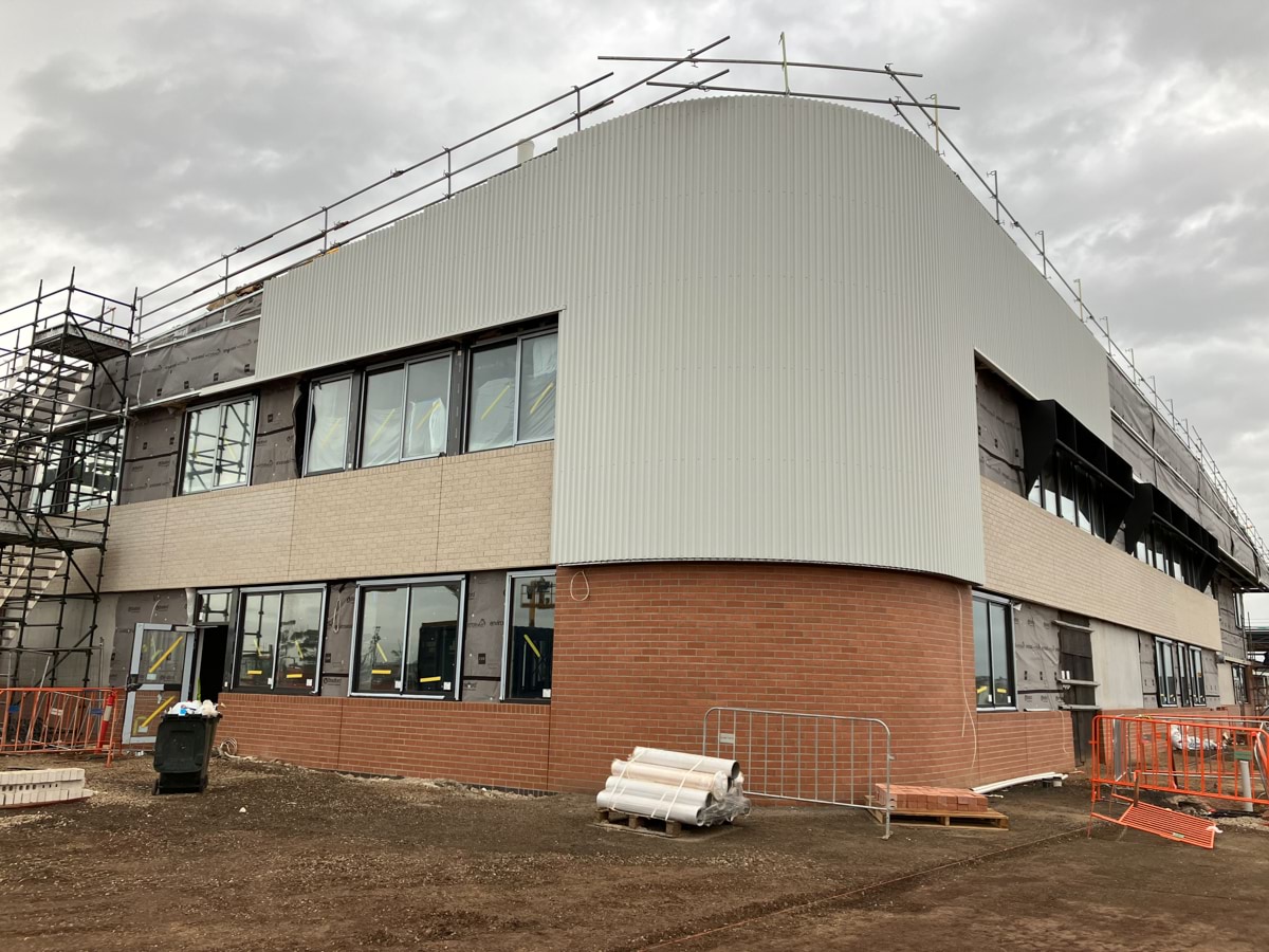 Yarrabing Secondary College - new school, Site progress - October 2023, design, arts, technology and science building