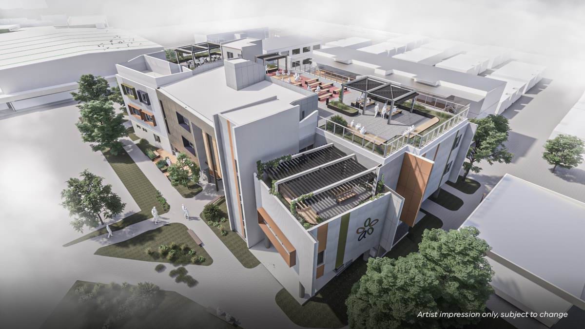 Alamanda K-9 College - upgrade and modernisation, Illustrated render - exterior aerial