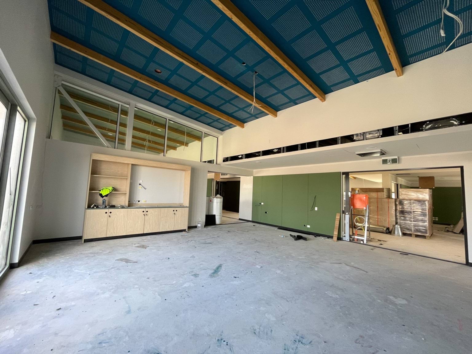 Binap Primary School - new school, Site progress - September 2023, learning neighbourhood (classrooms)
