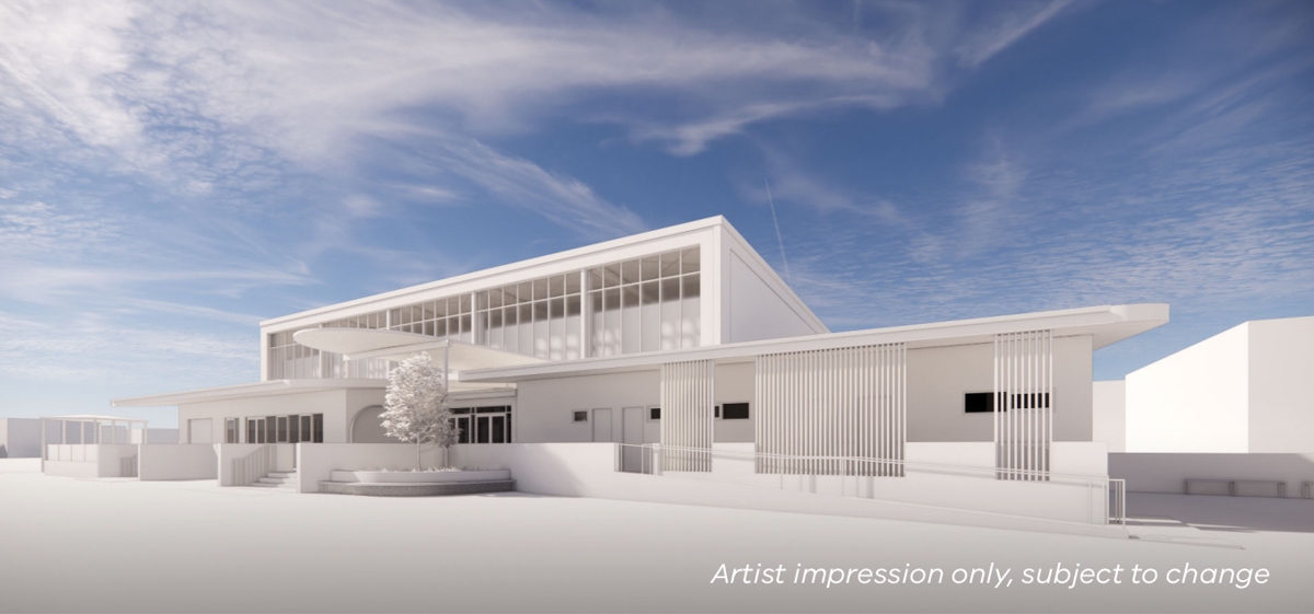 Koo Wee Rup Primary School - upgrade and modernisation, Illustrated render - competition-grade gymnasium