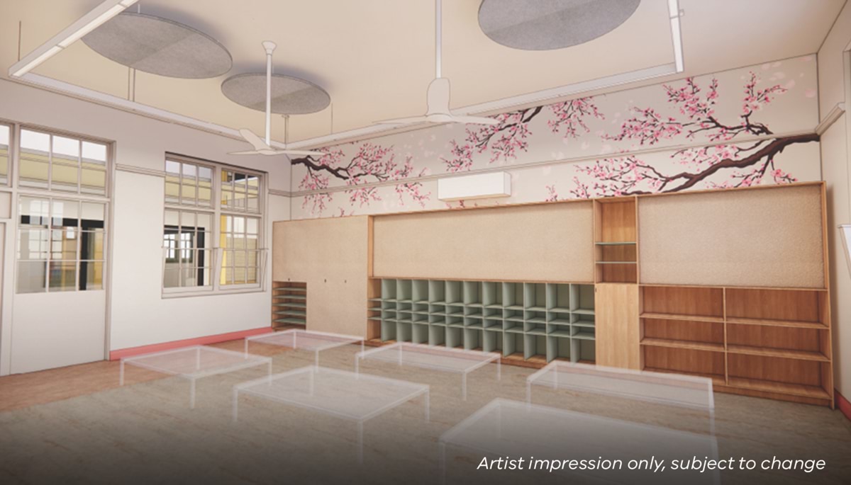 Moonee Ponds West Primary School - upgrade and modernisation, Illustrated render - infant school 