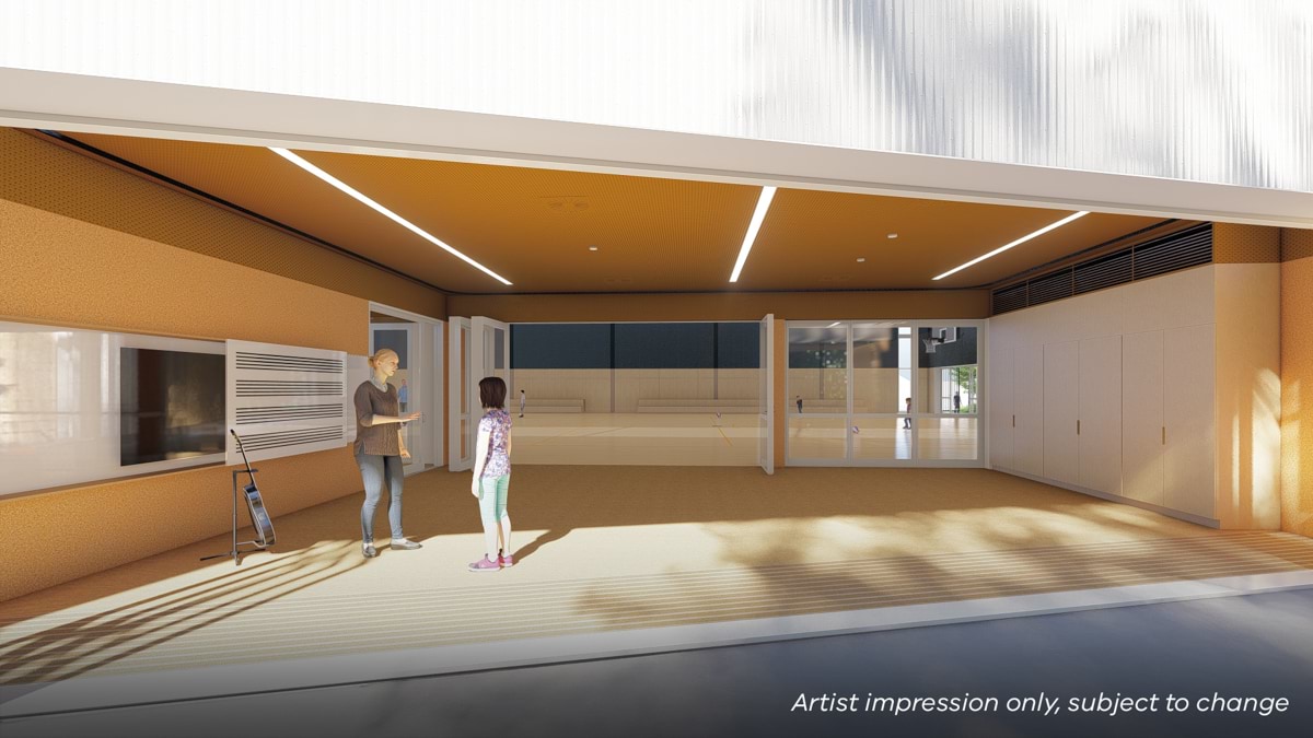 Pascoe Vale Primary School - upgrade and modernisation - gymnasium, Illustrated render