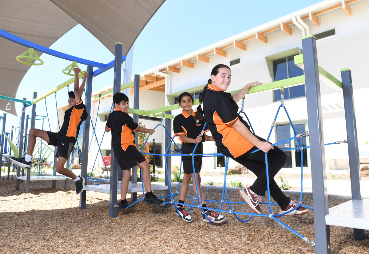 Yubup Primary School – official opening, students celebrating their new school