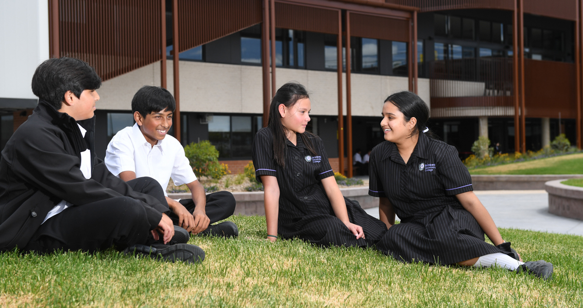 Brinbeal Secondary College – official opening, students enjoying their outdoor space