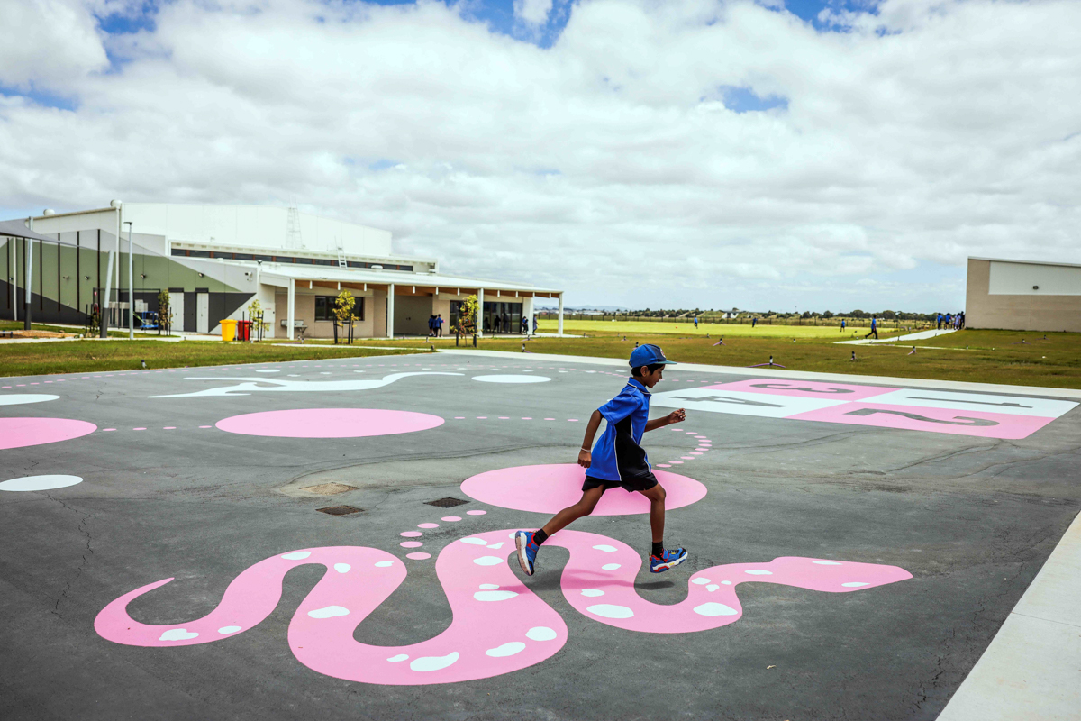 Wimba Primary School – official opening, student enjoying their outdoor space