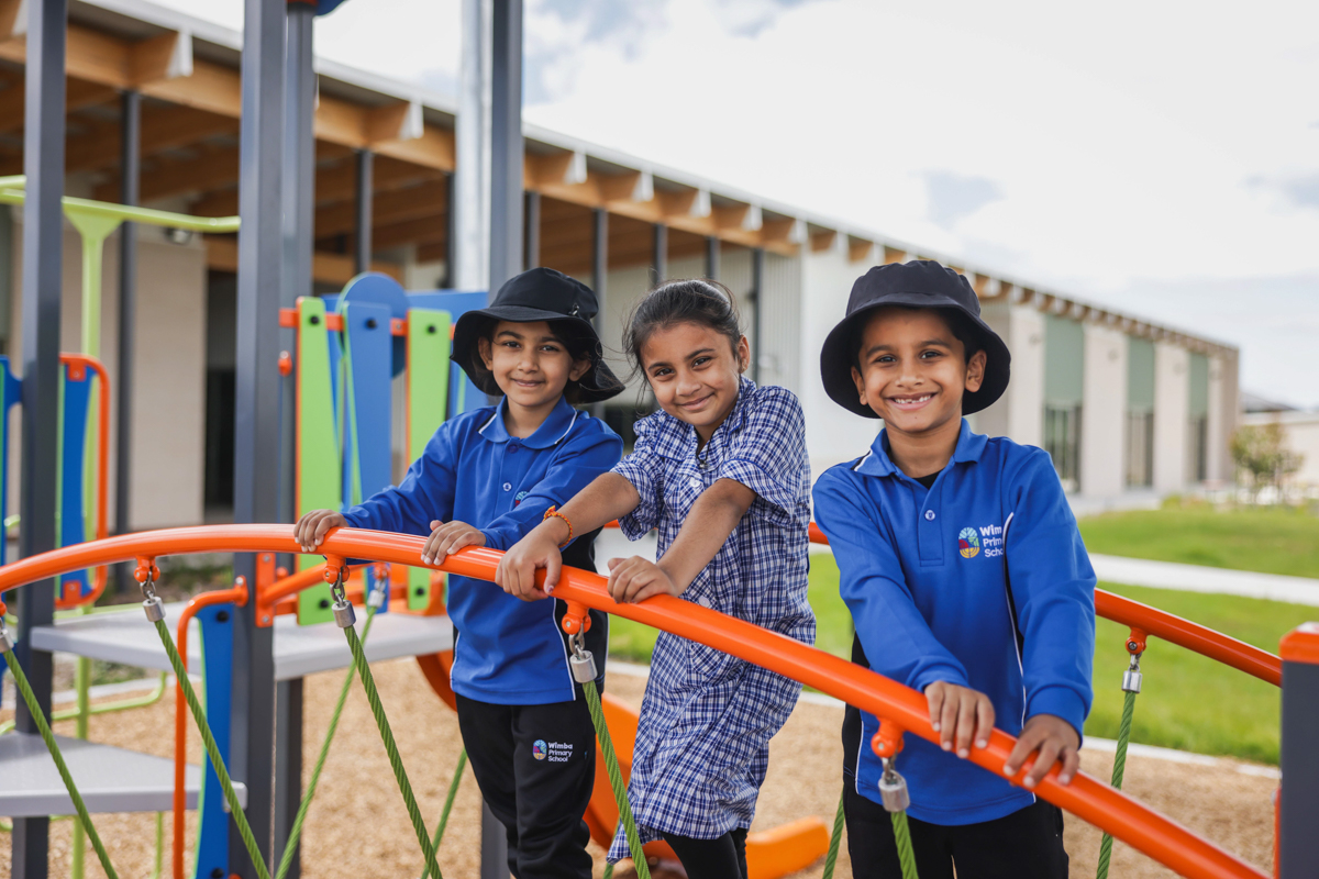 Wimba Primary School – official opening, students enjoying their outdoor play area