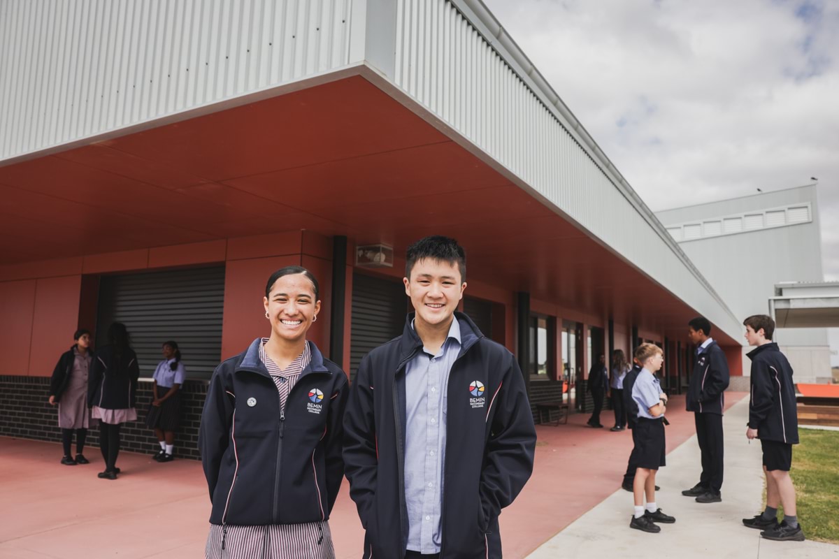 Bemin Secondary College – official opening, students enjoying their outdoor space