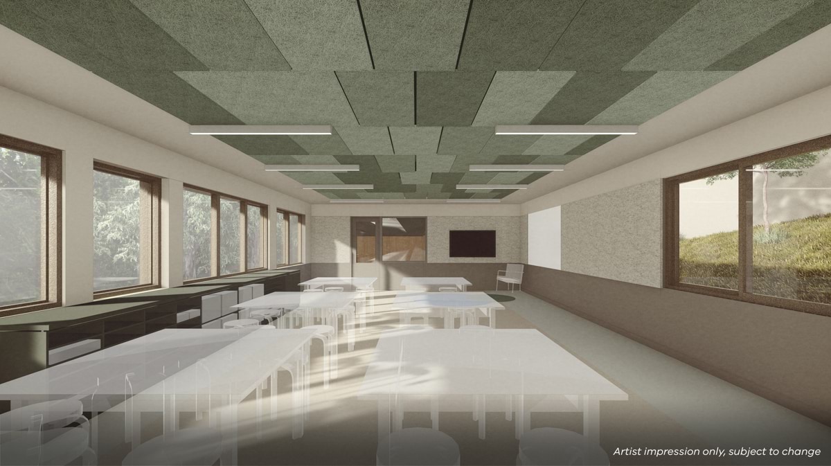 The Patch Primary School – Upgrade and Modernisation, illustrated render of the art centre's interior