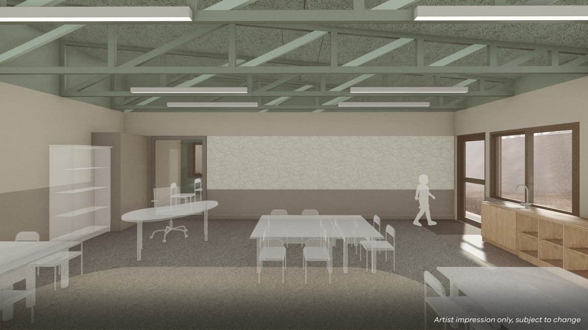 The Patch Primary School – Upgrade and Modernisation, illustrated render of a learning hub classroom