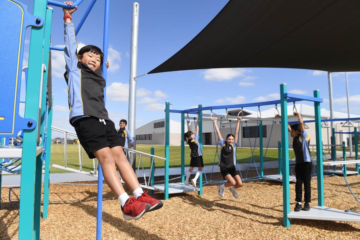 Laa Yulta Primary School – official opening, students enjoying their play area