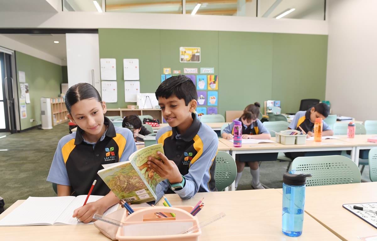 Laa Yulta Primary School – official opening, students in their learning space