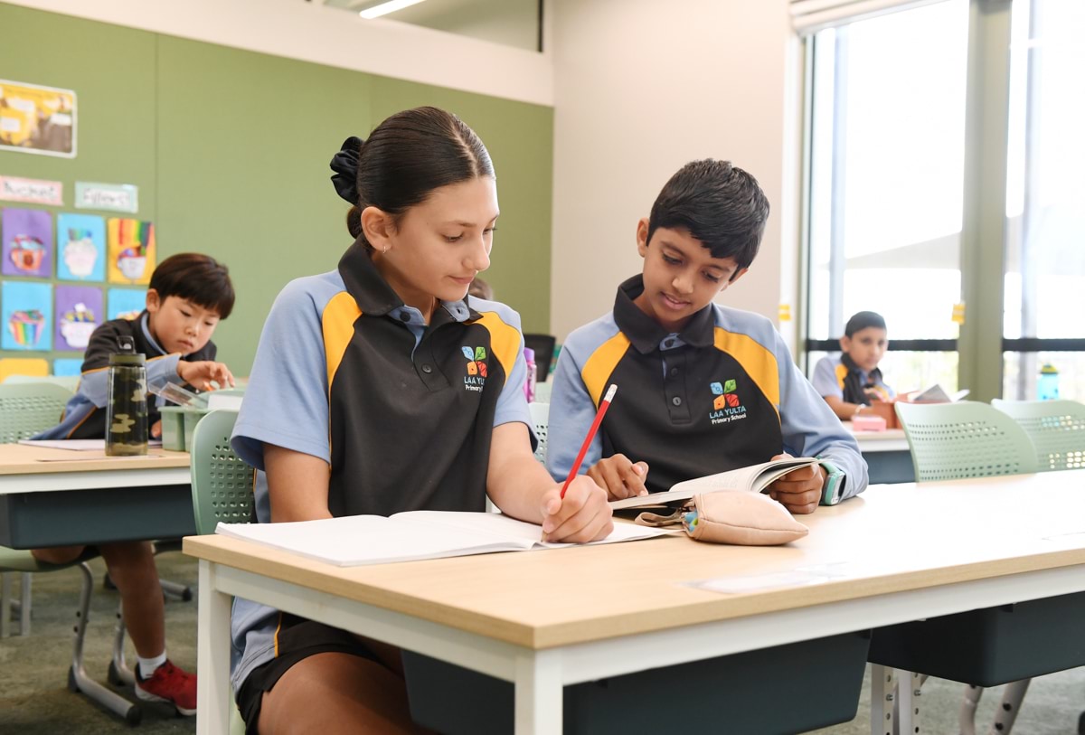 Laa Yulta Primary School – official opening, students in their learning space