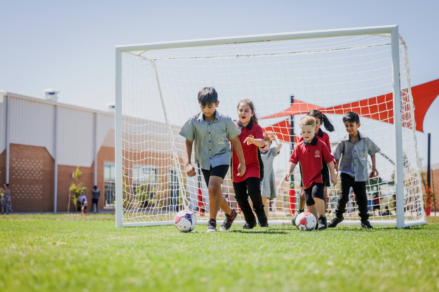 Kurmile Primary School – official opening, students enjoying their outdoor space